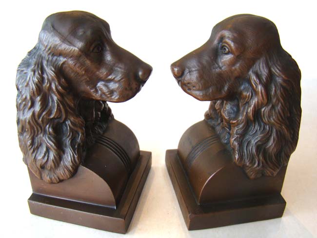 A fabulous pair of COCKER SPANIEL bookends by Jennings Brothers circa 1930
